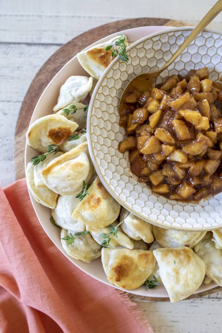 Air Fryer Pierogies with Warm Apple Pie Dip Kitchn